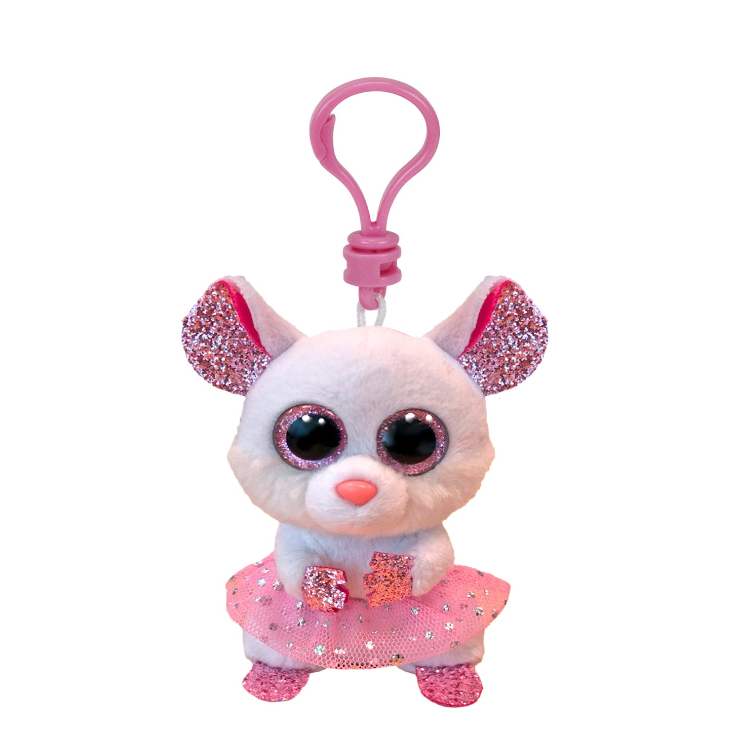 Ty Beanie Boos - Nina the White Mouse Ballerina Clip